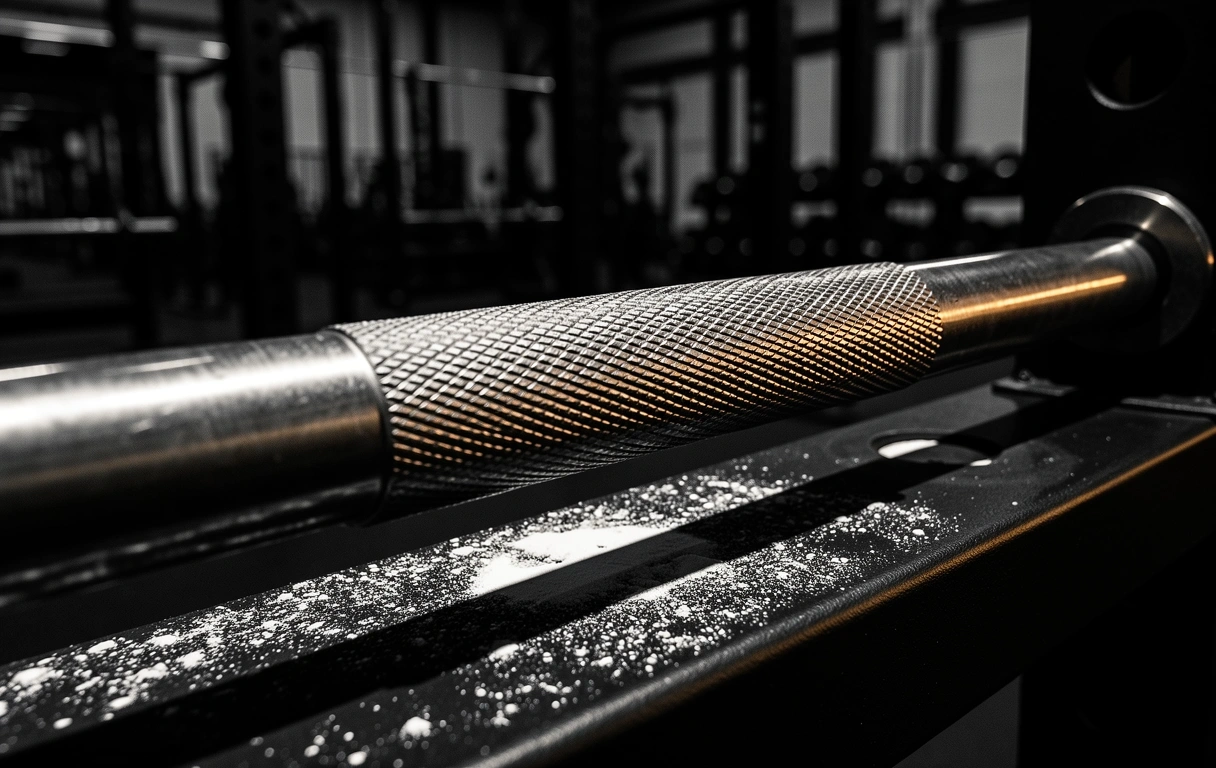 Raw steel barbell texture